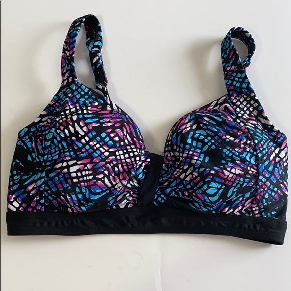 ellos Other - Ellos Multi Colored Striped Geometric Bikini Top